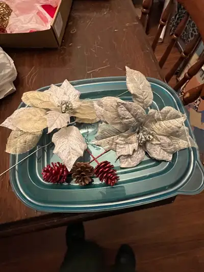 Christmas decos, $5, View more