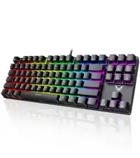 BNIB - PICTEK Mechanical Gaming Keyboard 87 Key RGB Blue Switch