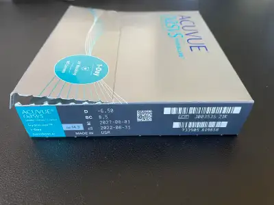 Acuvue Oasys Dailies 89 lenses D -6.5 BC 8.5 Expire 2027-AUG-1 Pick up only