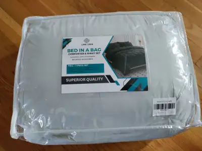 New Lane Linen Bed in a Bag 7 PC Comforter & Sheet Set for sale., View more
