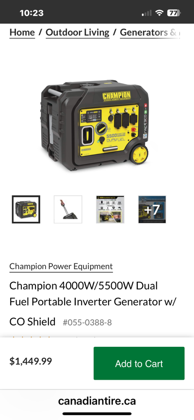 5500 watt Dual Fuel Inverter Generator, View more