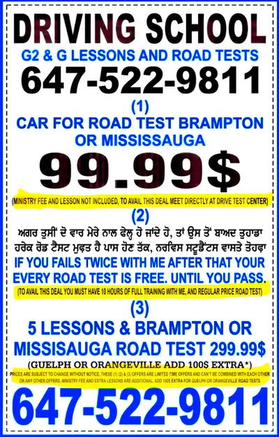 CAR Driving School FOR G2 And G Lessons , View more