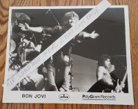 6. BON JOVI PROMO BLACK & WHITE 8 X 10 INCHES GLOSSY PHOTO!!