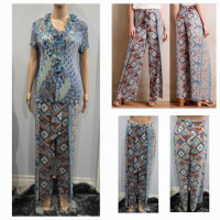 Anthropologie Palazzo Boho Pants + Nicola Floral Ruffle Top