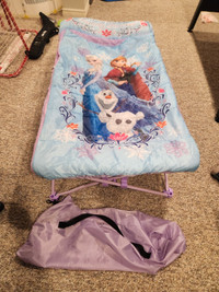 EUC Disney Frozen Folding Cot & Removable Sleeping Bag