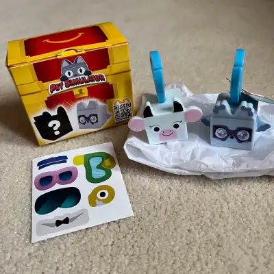 Masked Owl & Cow McDonald’s Pet Simulator Happy Meal Toys, View more