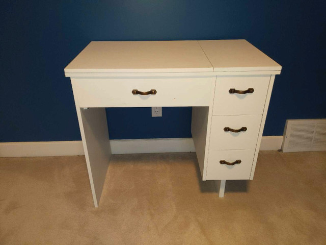 White Sewing Machine Cabinet Table in Other Tables in Strathcona County