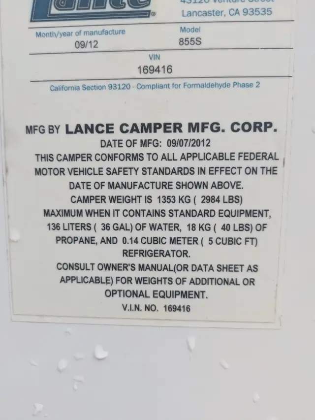 CAMPEUR LANCE 855S - Boite campeur in RVs & Motorhomes in Sherbrooke - Image 11