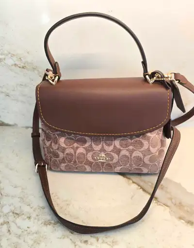 Like New 2026 Tan Chenille Coach Purse , View more