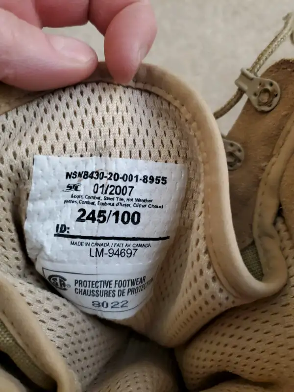 Safety tan boots.  Size 7.5 ish in Men's Shoes in Trenton - Image 4