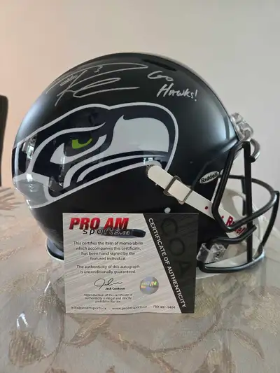 Russell Wilson Seahawks Signed Riddell Speed Authentic Helmut, View more