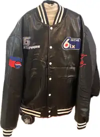Custom Toronto leather inthe6ix varsity jacket