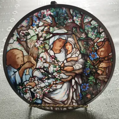 Tiffany Glass Sun Catcher Boston Madonna of the Flowers, View more