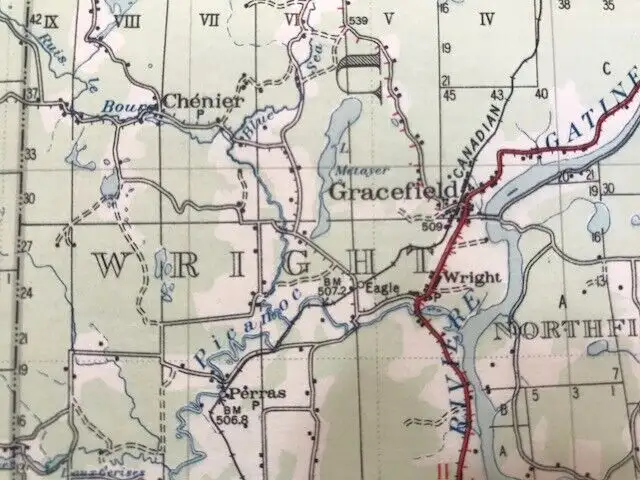 * Gracefield QC. and area, large linen backed map, 1933, vintage in Arts & Collectibles in Gatineau - Image 4