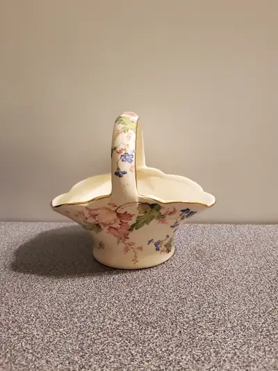 Antique Ceramic Basket Empire Shelton Ivory, View more