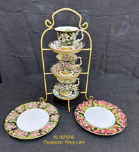 Vintage England Bone China Provincial flower series tea cups 