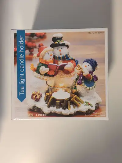 Costco Snowman Family Tea Light Candle Holder (New-Open Box), View more