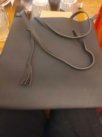 Bn plain black pleather purse