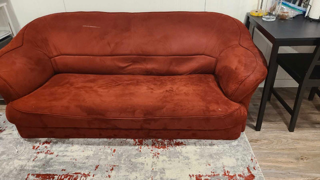 Red Velvet Couch in Couches & Futons in Strathcona County - Image 3