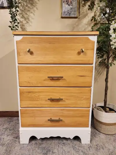 Solid Wood Birdseye Maple Dresser - white & Natural Maple, View more