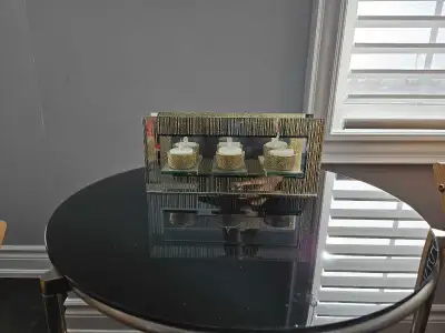 Gold Glitter Mirror Tealight Holder , View more