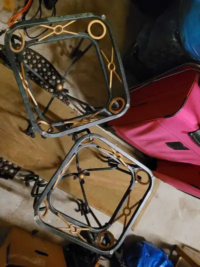 2 wrought iron end tables, View more