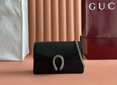 New Gucci Black Super Mini Dionysus Shoulder Crossbody Bag Purse, View more
