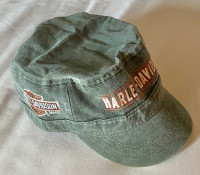 Khaki Green Denim Harley Davidson Hat