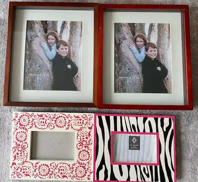 6 picture frames for various size photos all for $20, View more