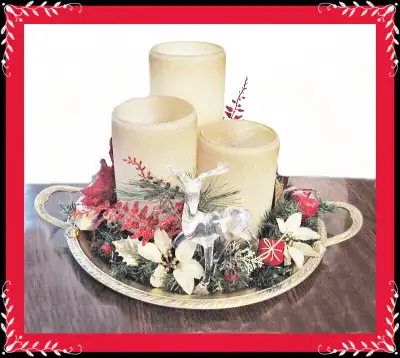 HOLIDAY TABLE CENTERPIECE CHRISTMAS ARRANGEMENT, View more