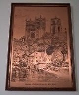 Copper Etched Durham Cathedral from the Mill, 1840