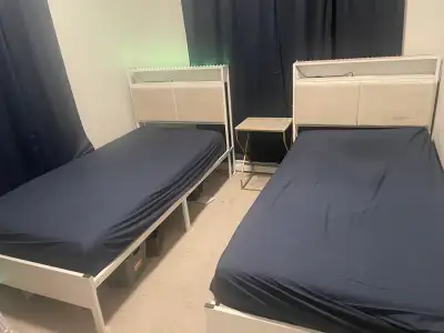 This is a used twin bed frame in good condition, perfect for a child's room or guest room. It featur...