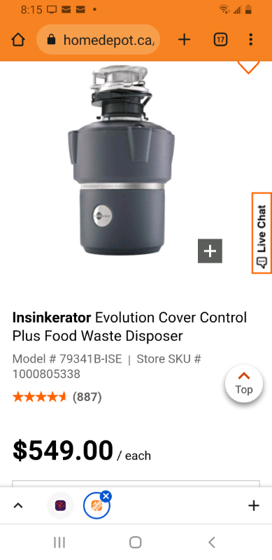 Used In sink erator food waste disposer , View more
