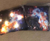 LED light galaxy pillows- new 