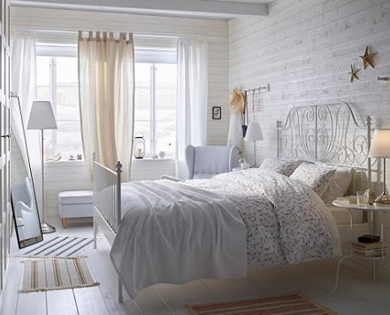 LEIRVIK bed frame, white, 180x200 cm - IKEA dans Lits et matelas  à Longueuil/Rive Sud - Image 4
