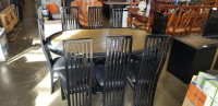 LACQUER DINING TABLE WITH 8 CHAIRS
