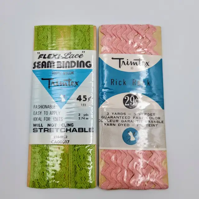 Seam Binding Lace Rick Rack Trimtex Wrights Blue Purple Green Pi in Hobbies & Crafts in Strathcona County - Image 6