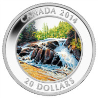 2014 Canadian $20 River Rapids - 1 oz Fine Silver Coloured Coin