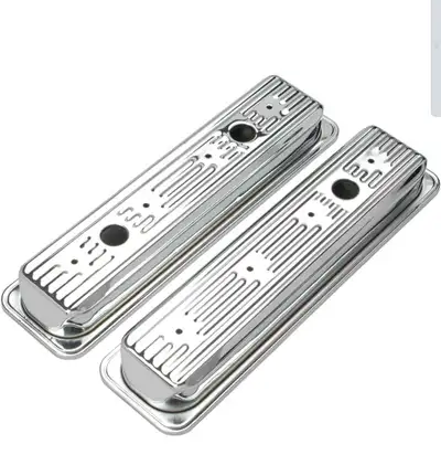 Trans-Dapt 9702 Chrome Valve Covers. Fit small block Chevy, new in box. $90 firm.