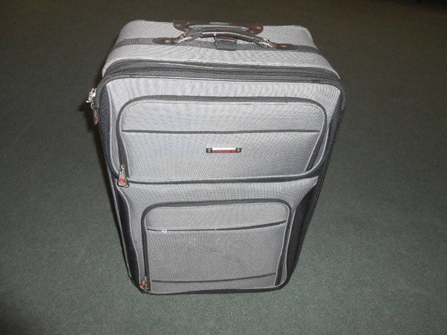 Air Canada canvas grey suitcase with wheels height 17" in Bags & Luggage in Peterborough