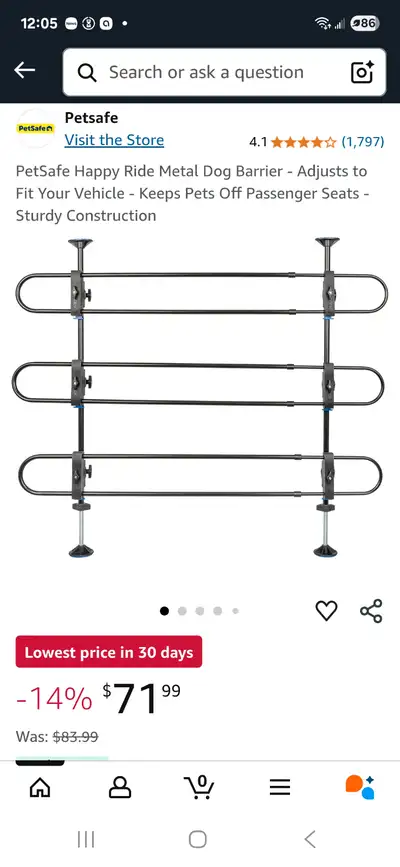 Brand new still in box. Metall dog barrier for your car. To be picked up in Moose Creek $50 Please t...