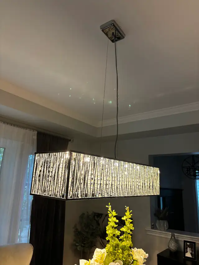 Chrome & Crystal LED Pendant Light / Chandelier in Indoor Lighting & Fans in Markham / York Region - Image 3