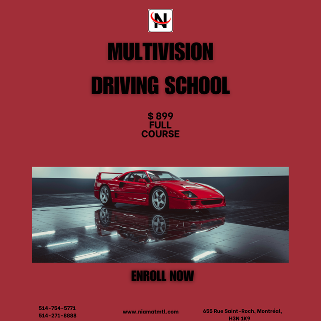 Class-5, car Driving full course with SAAQ approved school.64645243884546121