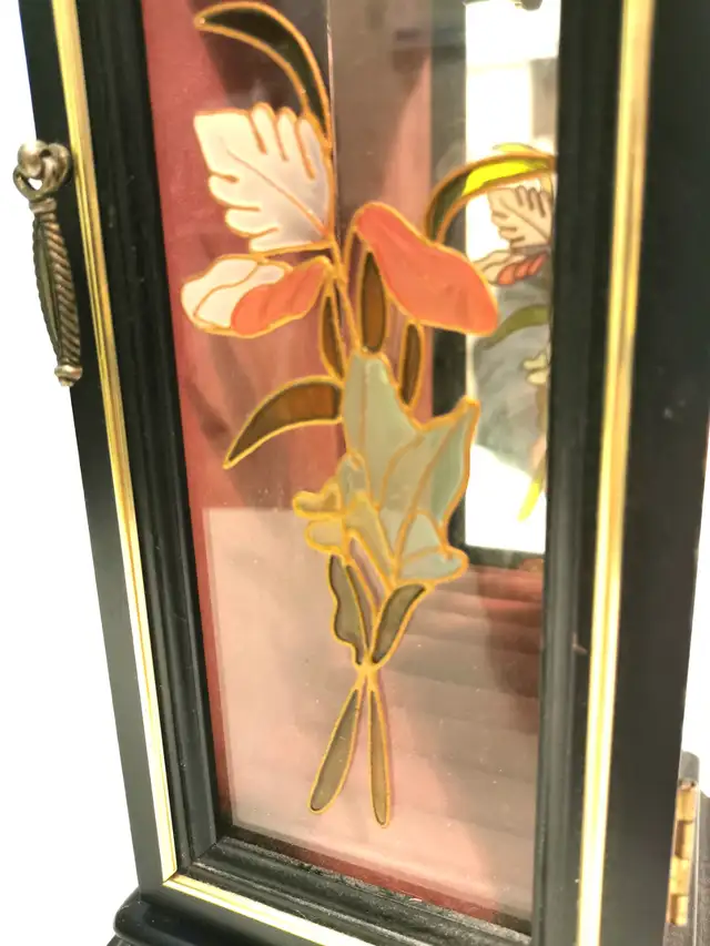 1970s Mele Black Jewelry Box Armoire Glass Door Tall Dresser in Jewellery & Watches in Markham / York Region - Image 8
