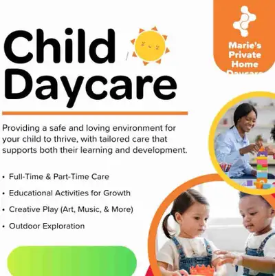 Home Daycare Now Open Looking for a safe, nurturing, and engaging environment for your little one? O...