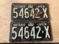 1959 Ontario license plates