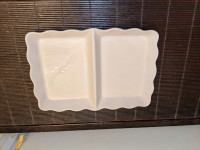Rectangular White Serving Dish with Divider ($10)