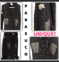 WOW!! *UNIQUE* PARASUCO LONG KNIT sweater/jacket~ Size S/M