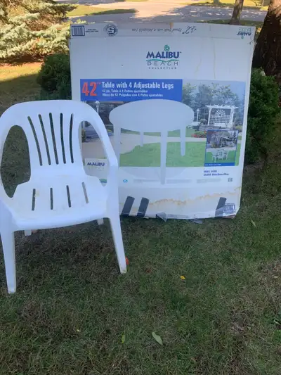 42" Plastic Patio Table with 6 Chairs, View more