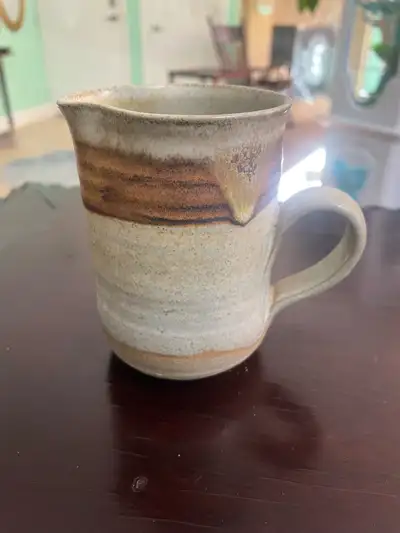 Handmade ceramic creamer 4” high, View more